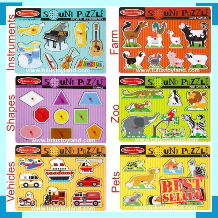 Puzzle Kayu dengan Suara Melissa & Doug Sound Puzzle - PETS