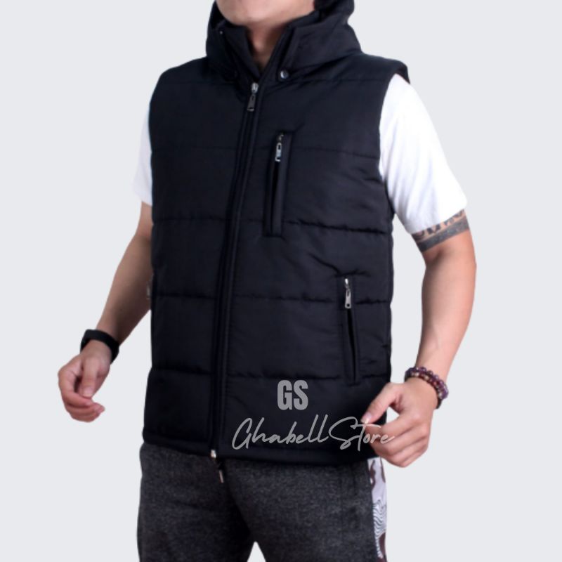 Jaket Rompi Parasut Pria Vest Motor Hoodie Anti Angin Pelindung Dada