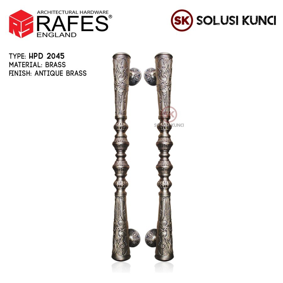 Handle Pintu / Tarikan Pintu Depan RAFES ENGLAND Brass (HPD 2045)