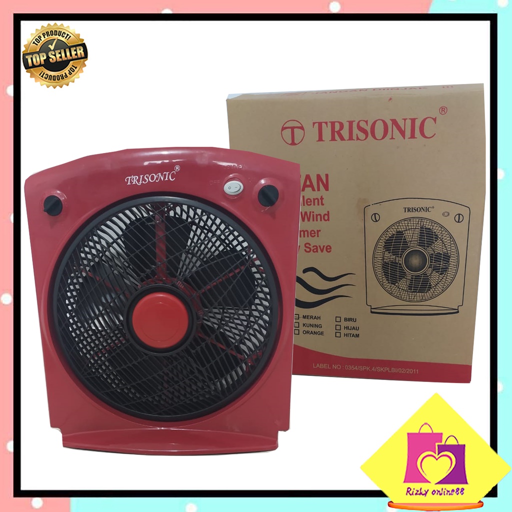 Rizkyonline88 kipas angin kotak Box fan 12 inch trisonik 1208