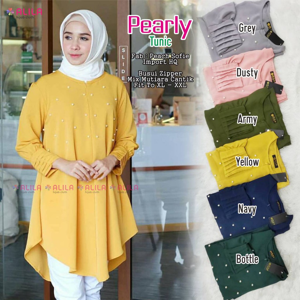 PEARLY TUNIK MATT PEACH SOFIE IMPORT HQ ORIGINAL BY ALILA