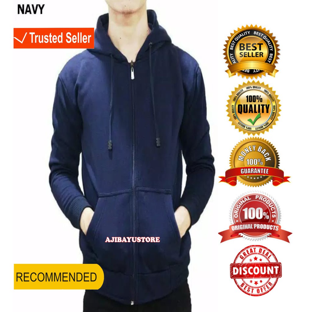 Jaket Sweater Jaket Switer Jaket Zipper Polos Hoodie Pria Wanita