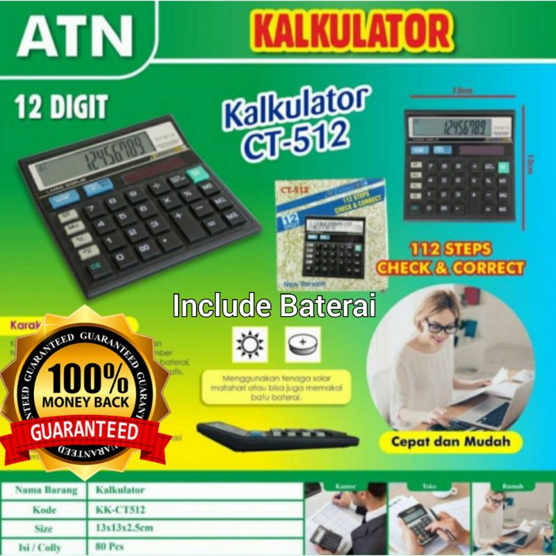 Kalkulator Calculator Model Citizen CT512 CT 512 12 Digit Ibiza