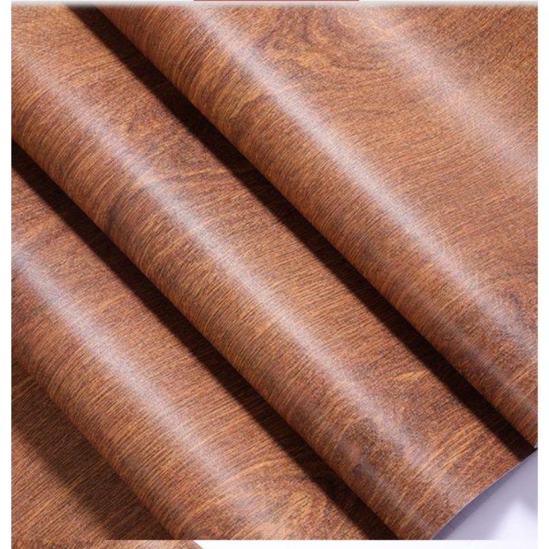 Wallpaper Sticker Dinding Motif Serat Kayu Coklat Minimalis 10m x 45cm