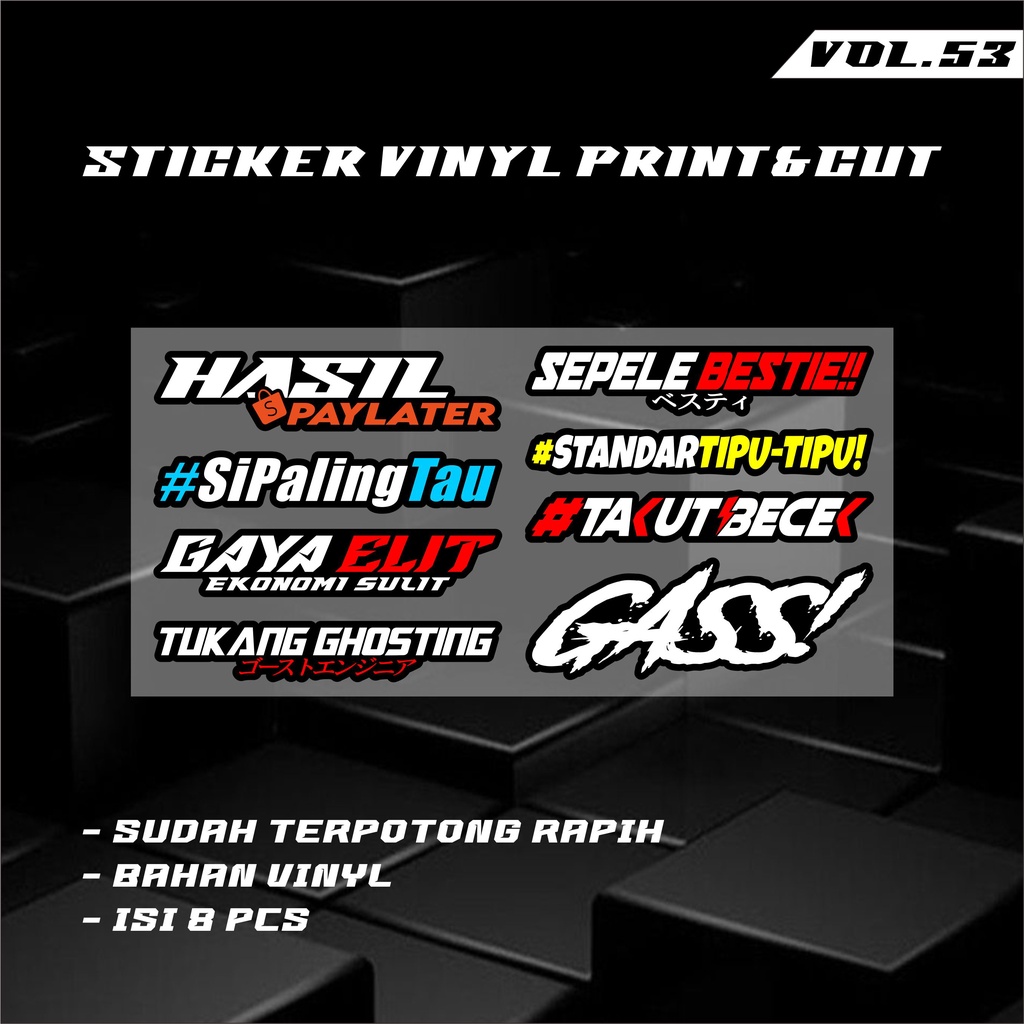 Sticker Racing Vinyl Pack Print &amp; Cut Stiker Motor