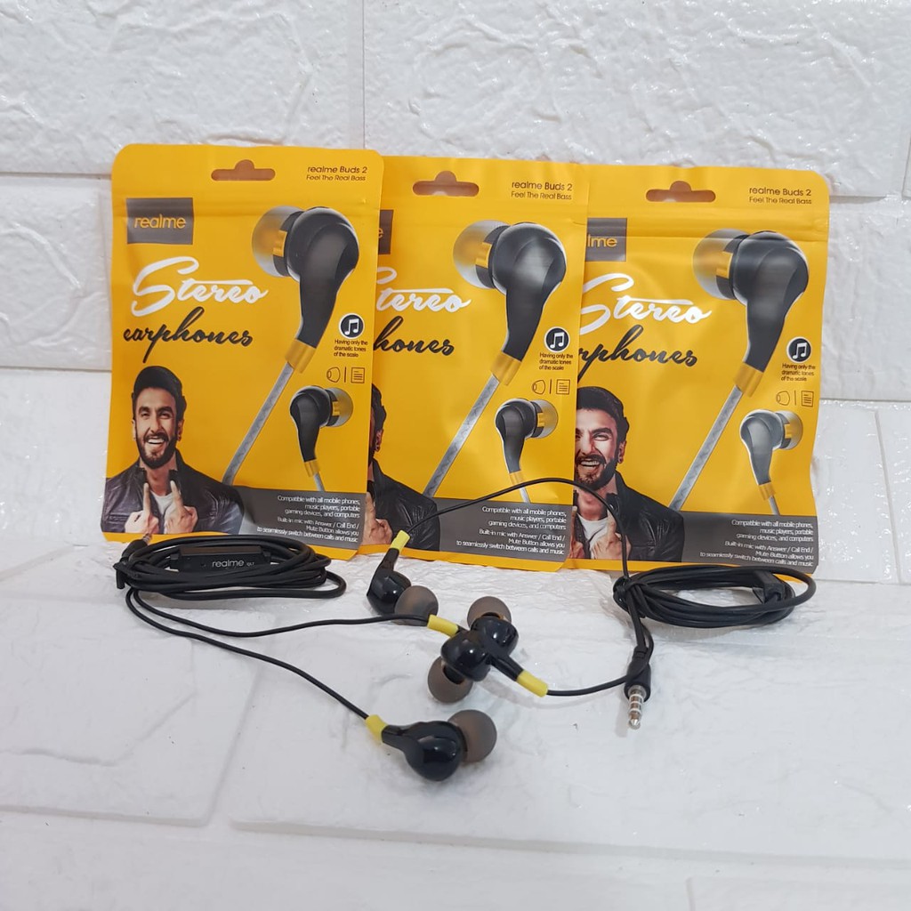 Handsfree  realme earbuds2 / headset / earphone realme 2  super bass high quality sound [pm]