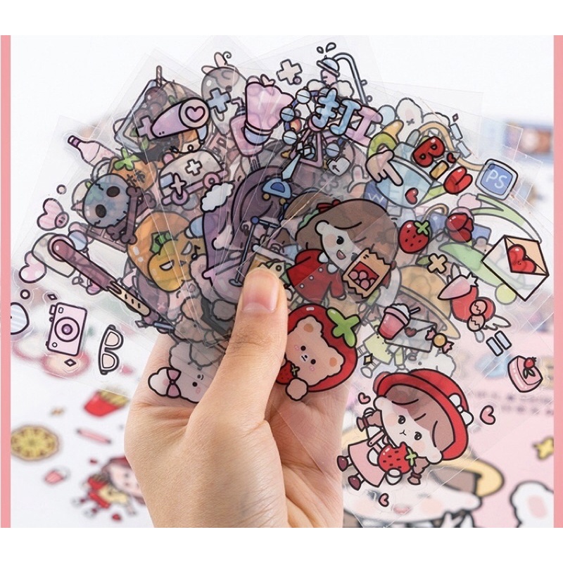 

(1lembar)STICKER DECO PVC AESTHETIC for tumblr/ laptop/ botol