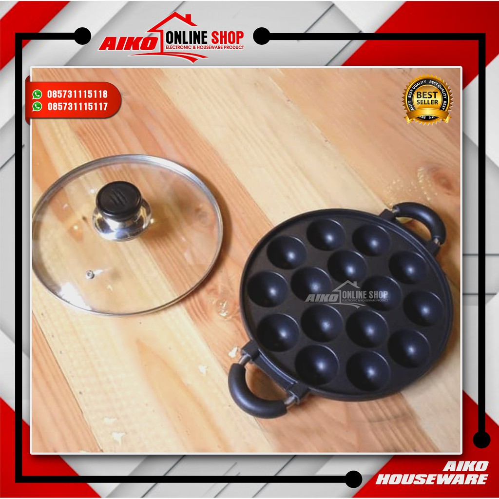 SNACK MAKER HC CETAKAN KUE TAKOYAKI LOYANG 15 LUBANG CEKUNG