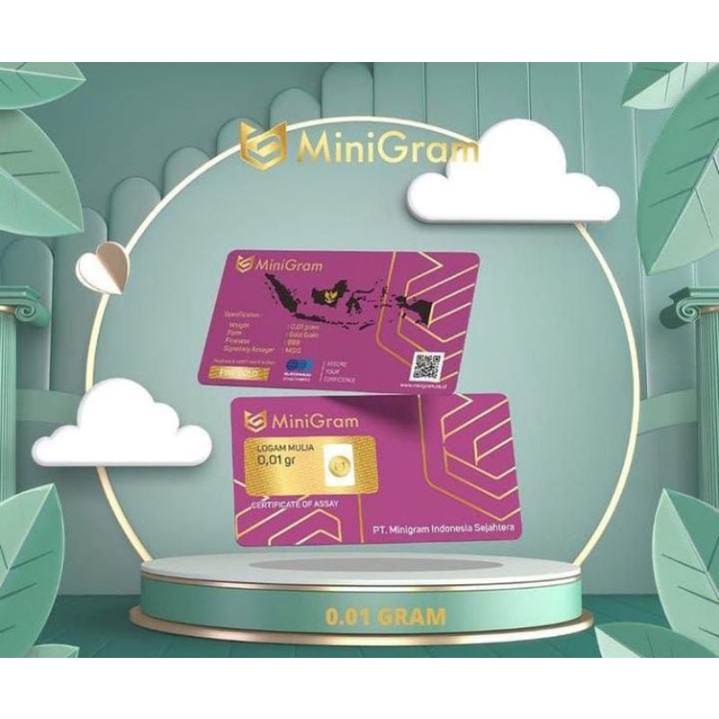 Minigram / Mini gold / baby gold Logam Mulia Emas Bersertifikat - 0,01 gram