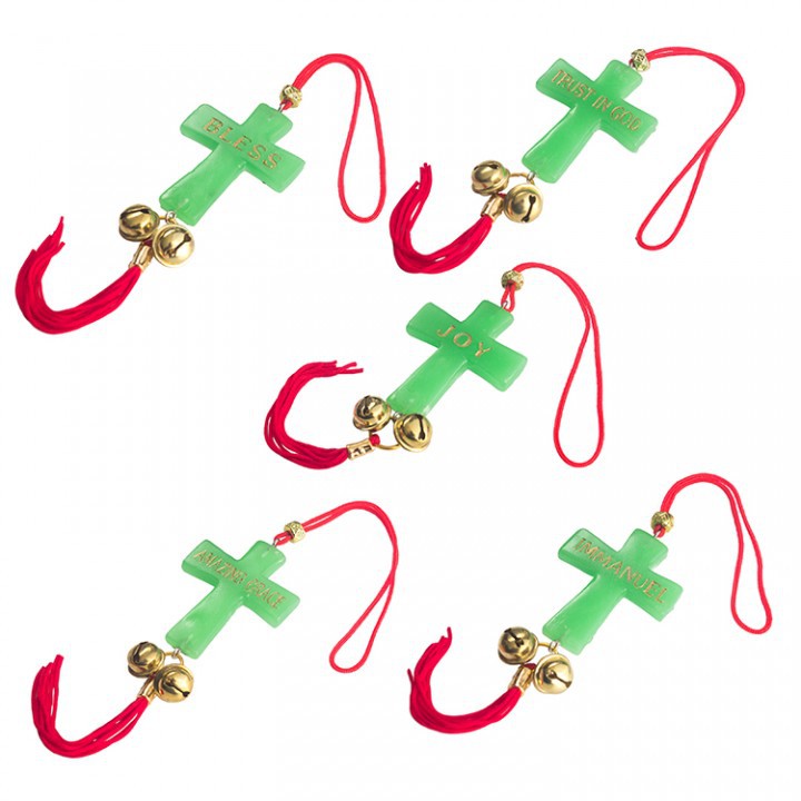 Gantungan Mobil Salib Fosfor Lonceng