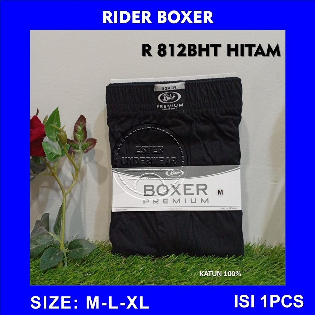 Rider Premium Boxer Man R 812BHT Hitam ISI 1 Pcs