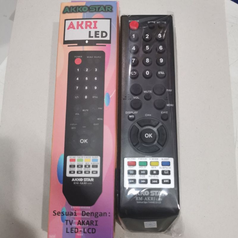 Remot akko star TV LCD LED AKARI tanpa program langsung pakai