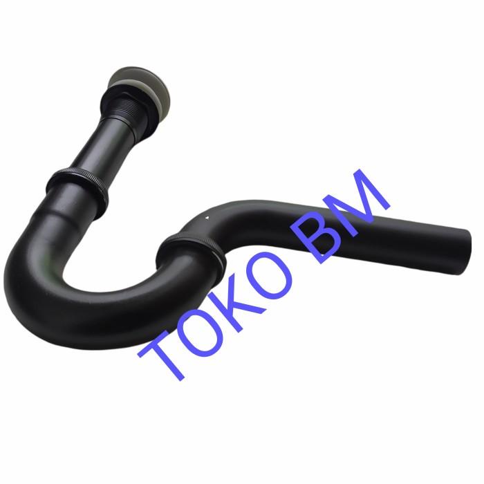 afur wastafel black/sifon pvc wastafel black/afur pembuangan wastafel