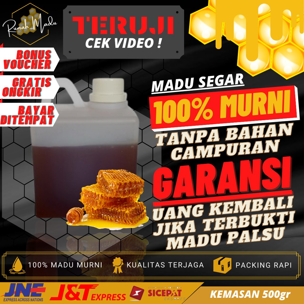

Madu Hutan Segar Asli Murni 100% Herbal Organik 500gr - Madu Maag Lambung - Madu Propolis