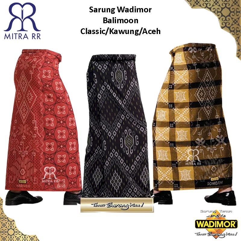 Sarung Wadimor Balimoon Pintu Aceh/ Kawung/ Classic - Sarung Tenun Dewasa Bali Moon Satuan/ Grosir