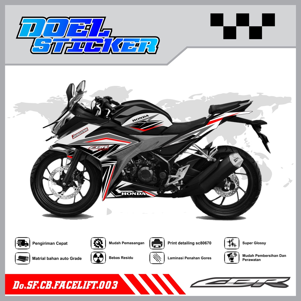 STICKER STRIPING CBR 150 R Facelift - STICKER STRIPING SEMI FULL LIST VARIASI HOLOGRAM , CROME CBR 150 R Facelift DOEL 001