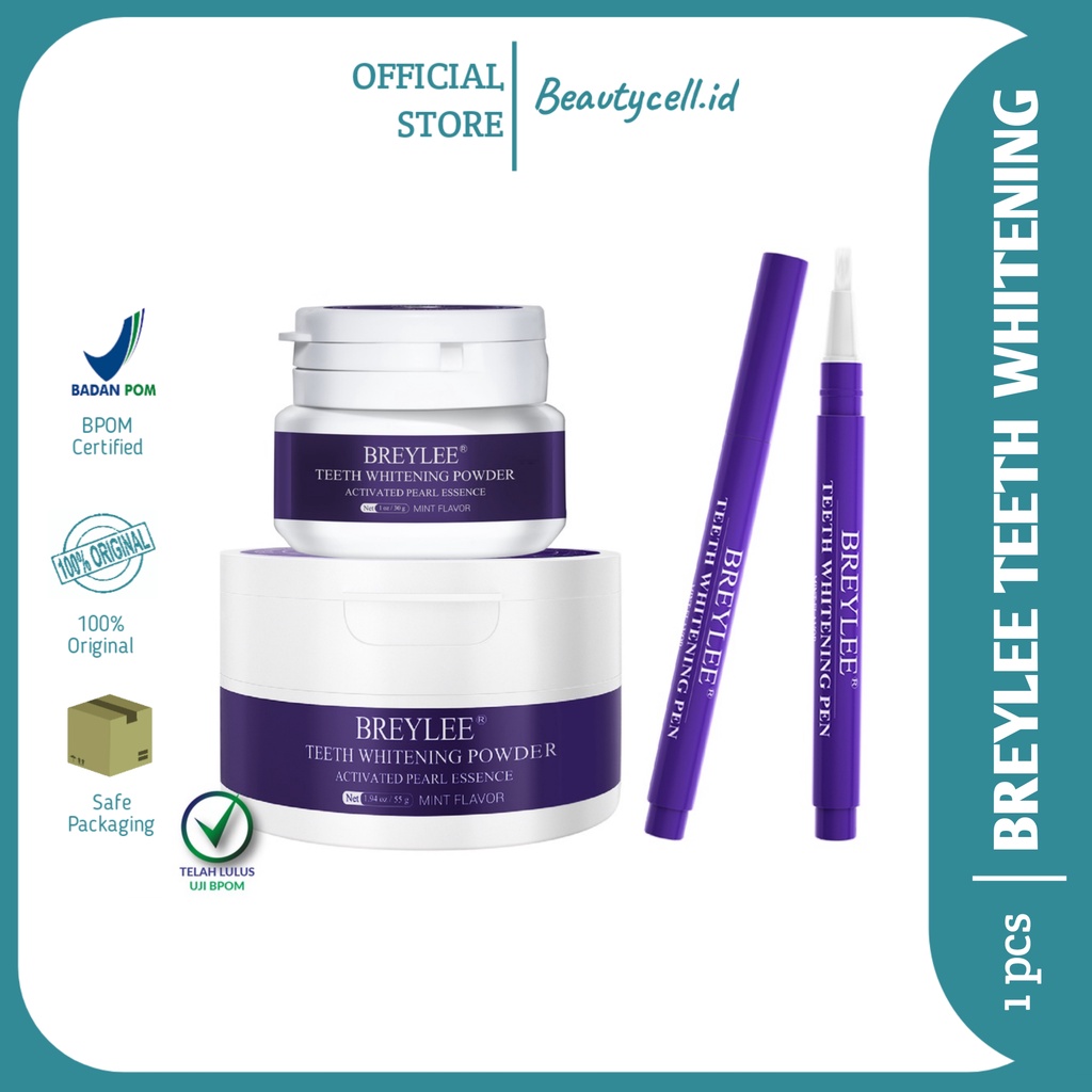 [BPOM] BREYLEE Teeth Whitening Powder odol Pemutih Gigi Dan Karang Gigi Pen Pembersih Karang Gigi Memutihkan Gigi Perawatan Diri Removes Plaque Stains Oral Hygiene Bleaching Dental Tool