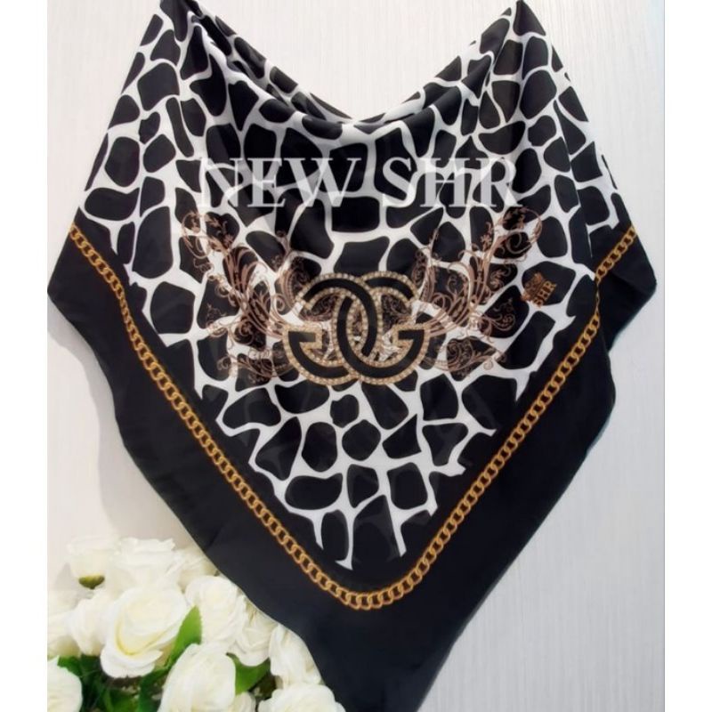Hijab Square Gucci Hitam batu New Black Edition 13 original by SHR