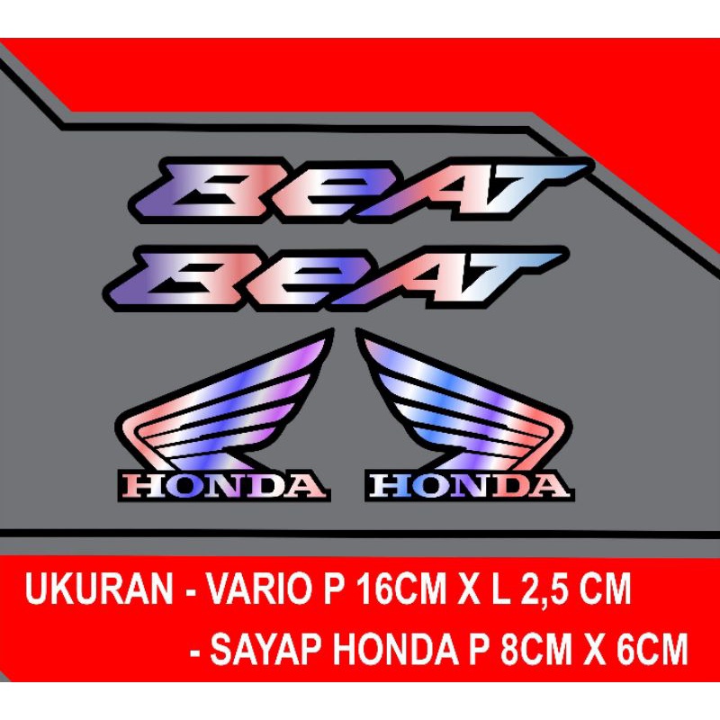 Logo Beat/ Vario sayap Honda(satu set)kanan/kiri