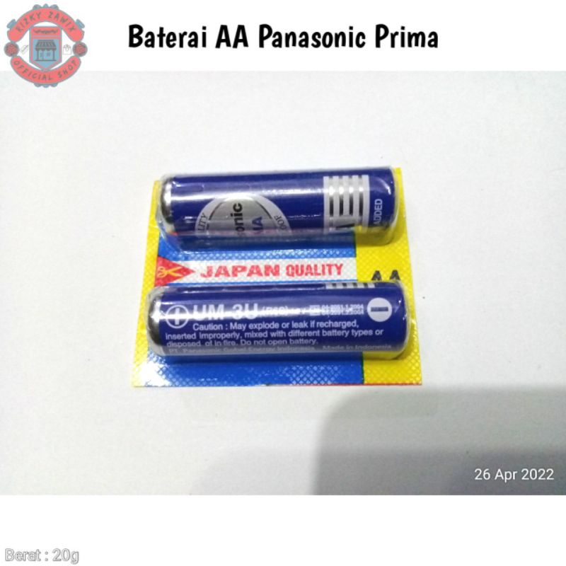 Baterai Panasonic Prima Size AA / A2 1.5V untuk Jam Dinding Remot TV AC Senter Mainan Mobil-mobilan 