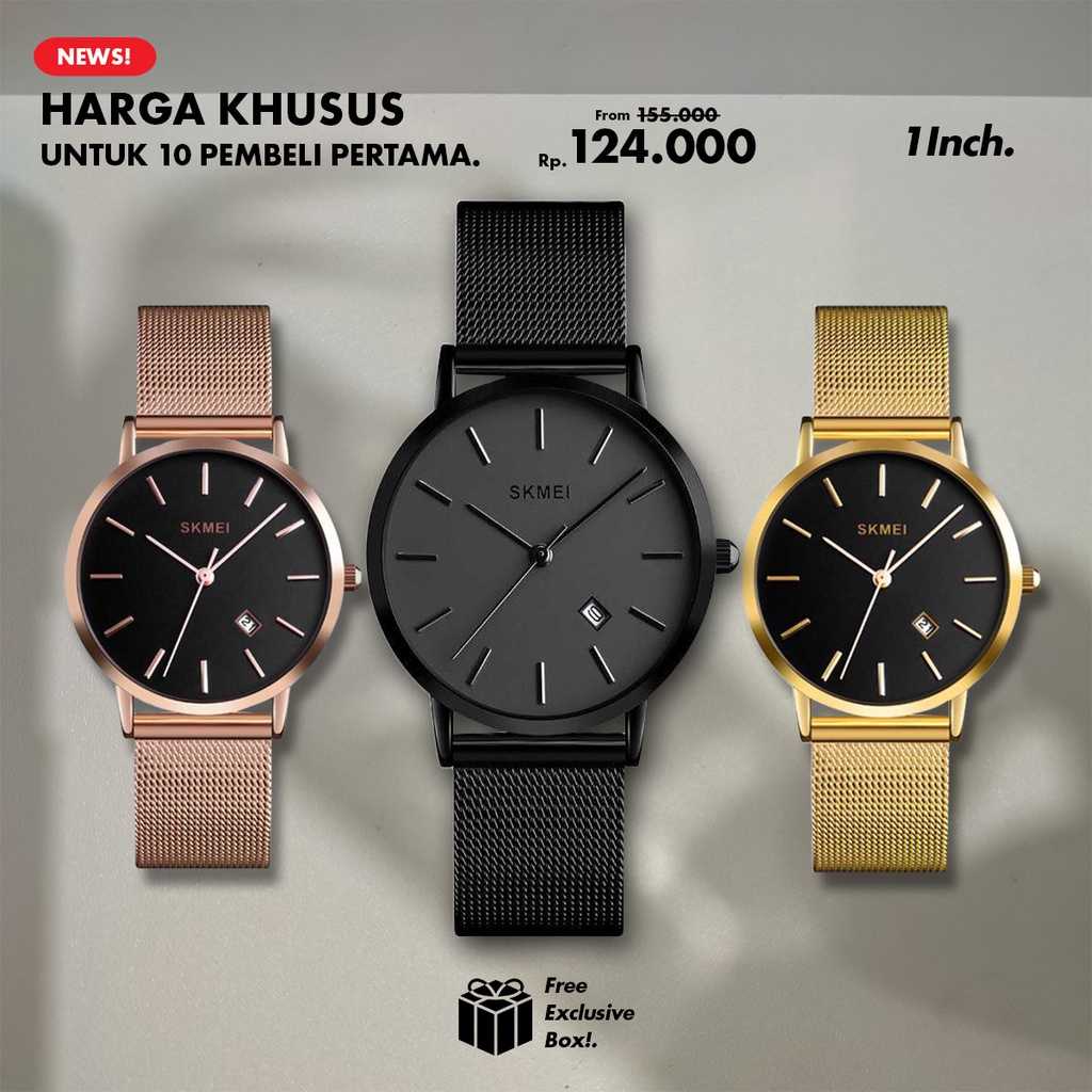 SKMEI Jam Tangan Rantai Wanita Pria Anti Air Original Kecil Murah Pasir - 530