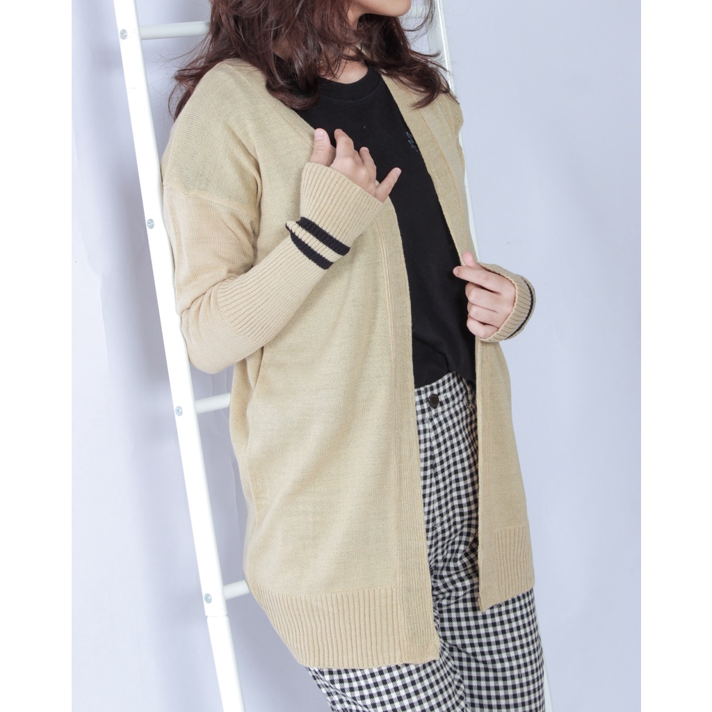 ZAHRA - Cardigan Wanita Rajut Halus Long Cardigan PRAYA Cardy Oversize