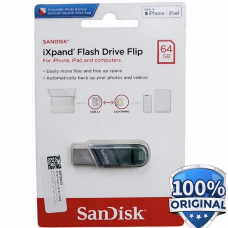 Sandisk IXpand Flip Flash Drive OTG Lighting 64 GB