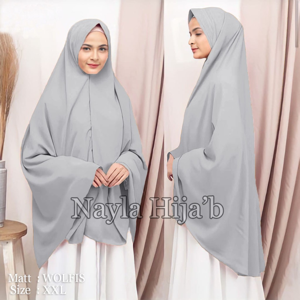 PROMO KHIMAR WOLFIS Bergo Wolfis XXL Jilbab Simpel Pet Antem Wolfis Kerudung Bergo Murah Nayla Hijab