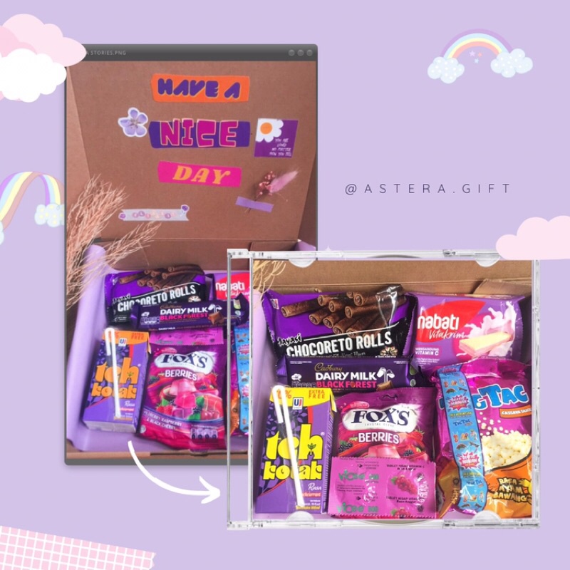 Hampers Snack Box | Gift Box | Gift Box Snack | Kado Ulang Tahun | Kado Anniversary | Aesthetics Gift