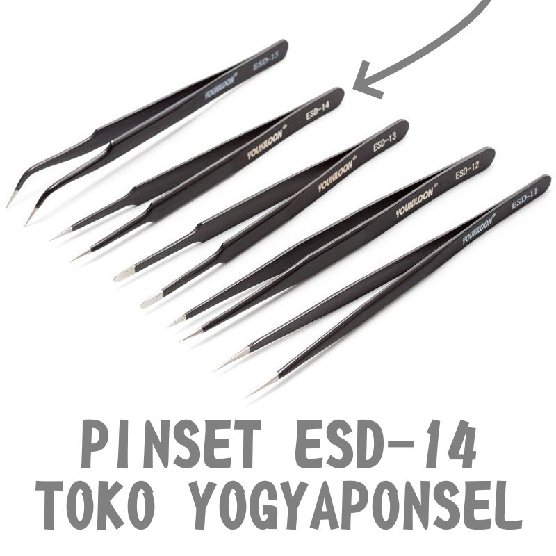 Tweezers pinset esd 14 lurus pendek kualitas istimewa original
