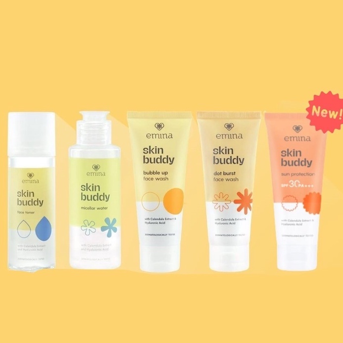 ✦SINAR✦ Emina Skin Buddy Series  Face Toner | Face Wash Bubble Up - Dot Brust | Micellar Water | Sunscreen SPF 30 PA+++