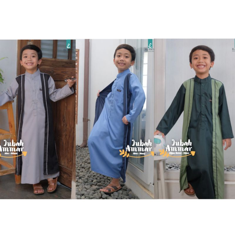 Jubah Anak Laki-Laki|| Jubah Ammar| Usia 2-12 Tahun|| New Product!! Original by El-Fath