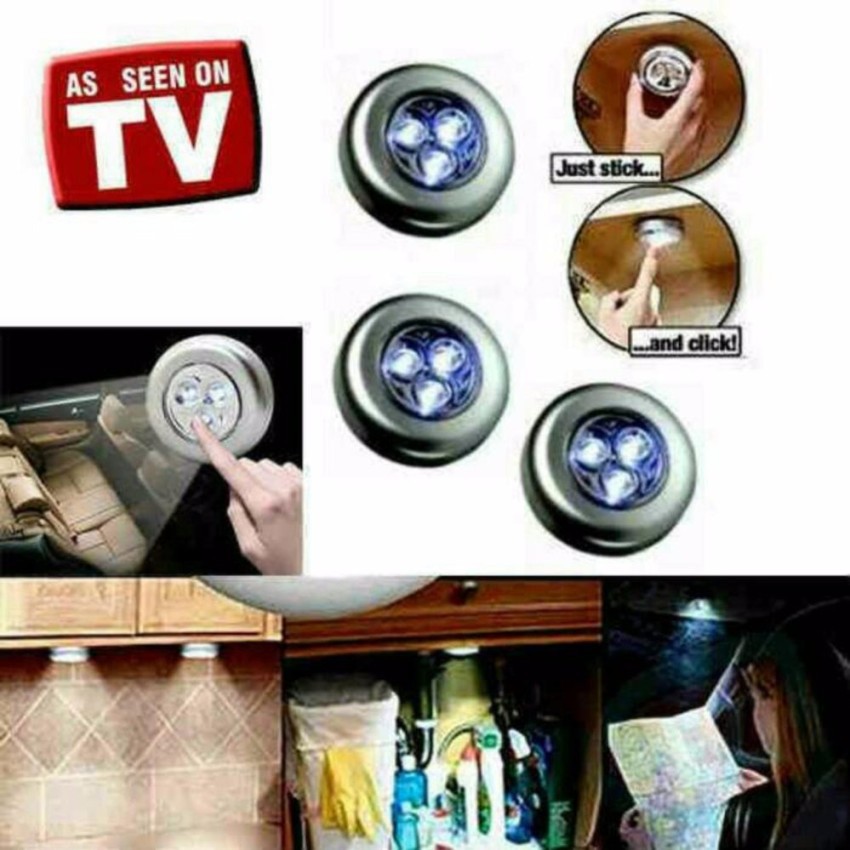 Lampu Tempel/Lampu Darurat Touch Lamp 3 LED Stick & Click Lampu Tempel Lampu Tempel Dinding Lampu Te