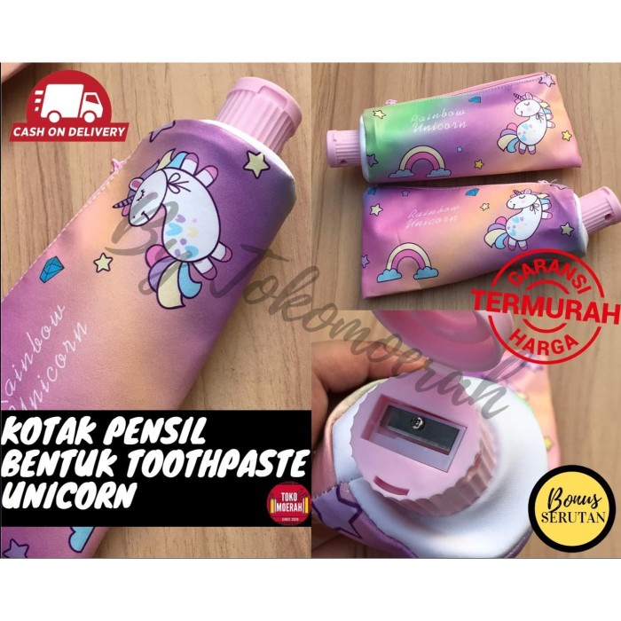 

Dijual Kotak Pensil Lucu Murah Karakter Unicorn Bentuk Pasta Gigi Ada Serutan Limited