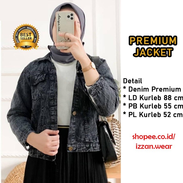 JAKET JEANS WANITA/ JAKET SNOW BLACK WASHED WARNA