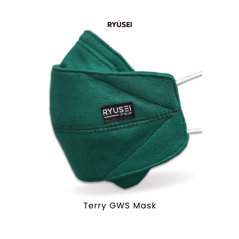 Masker Kain Ryusei Masker Terry GWS Trendy Green