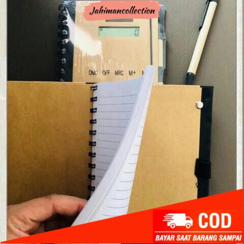 

✨ BISA COD ✨ Notebook 3in1 - Kalkulator,sticky note,pen. Buku kerja / Agenda kerja. - No StickyNote