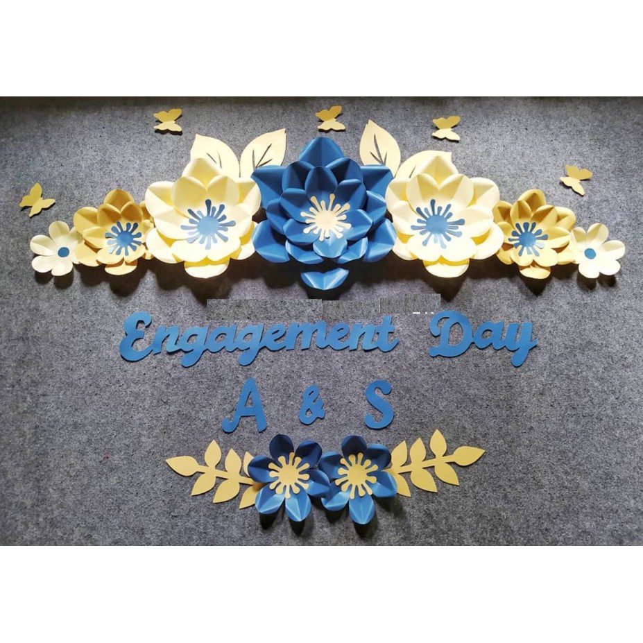 (FREE GIFT)Backdrop lamaran/ backdrop engagemen/ backdrop simple/ set paperflower