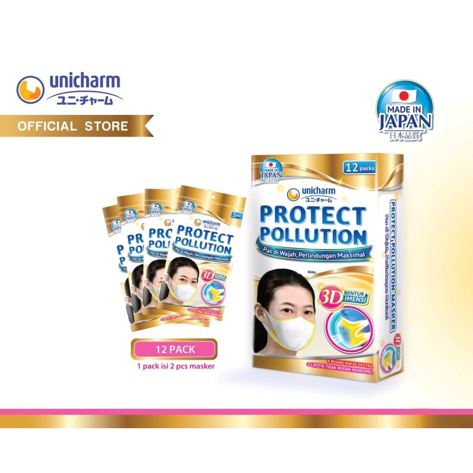 Masker Unicharm Protect Pollution 3D Mask