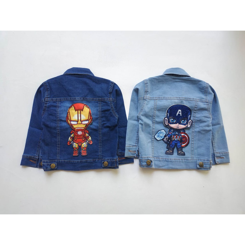 Disc Jaket Jeans Anak Superhero / Jaket Anak Laki-Laki / Jaket Jeans Anak 1-10 Tahun