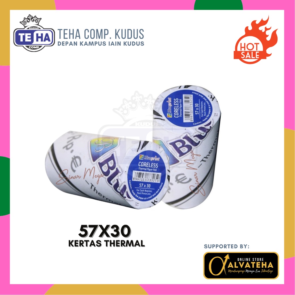 

Kertas Thermal Paper BLUEPRINT Printer Kasir Struk Nota Termal 55 57mm