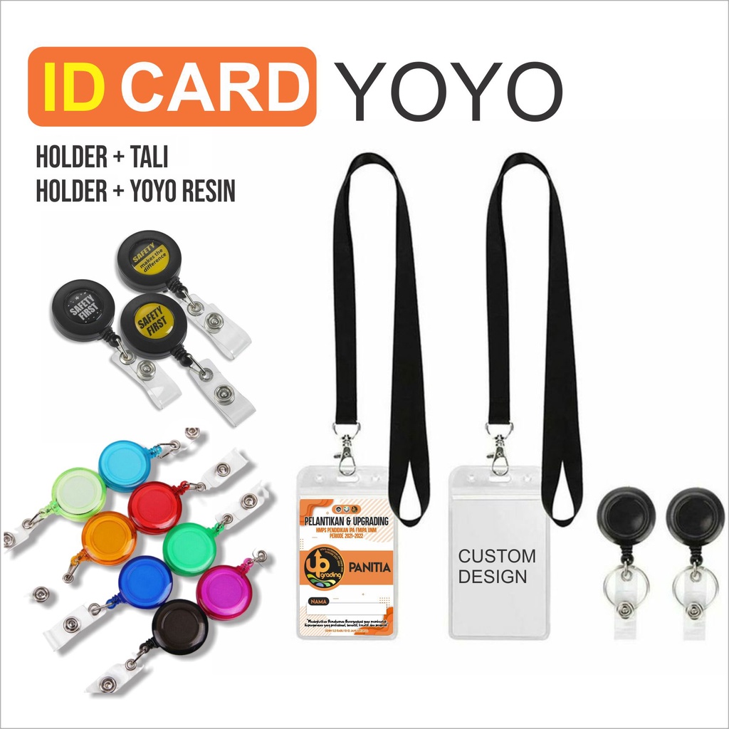 

CETAK ID CARD YOYO/HOLDER/TALI/RESIGN EVENT KANTOR SISWA LENGKAP