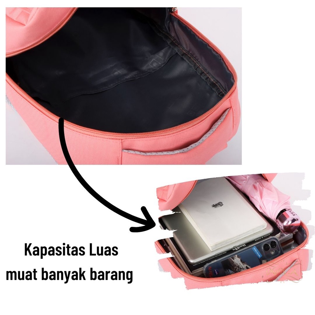 [MONA] Tas Sekolah Ransel Motif Pelangi Lucu buat SD Kualitas Import Premium -M0205