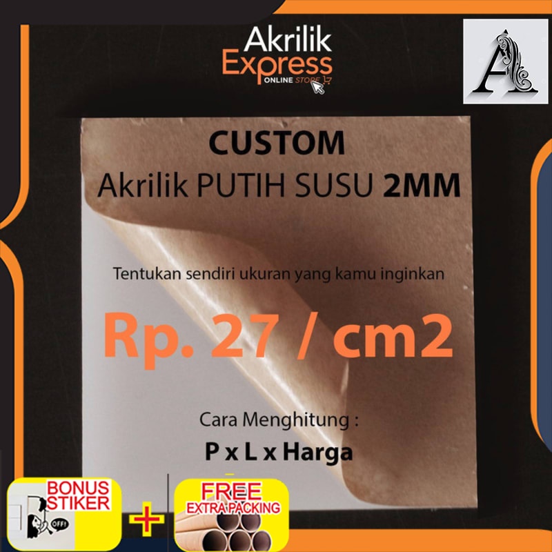 

Terlaris Custom akrilik potongan 2mm putih susu