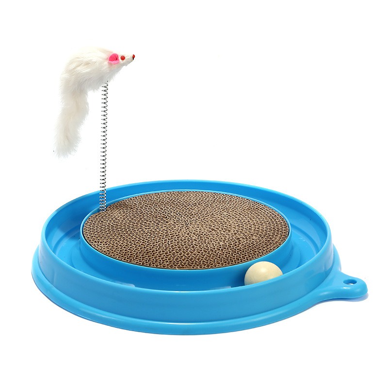 Cat Scratcher Tower Spring 3in 1 Box Cakar Dengan Spring Tikus Untuk Anjing dan Kucing