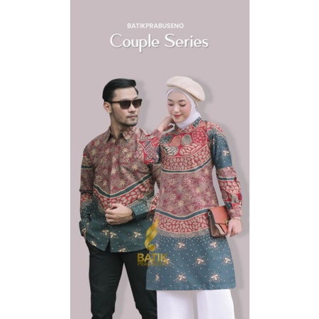 BATIK COUPLE Baju Batik Atasan Hem Guru Batik Pria Wanita Lengan Panjang Slim fit Modern Kerja Kanto