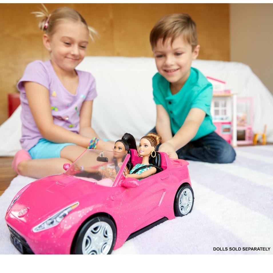 barbie convertible car and doll