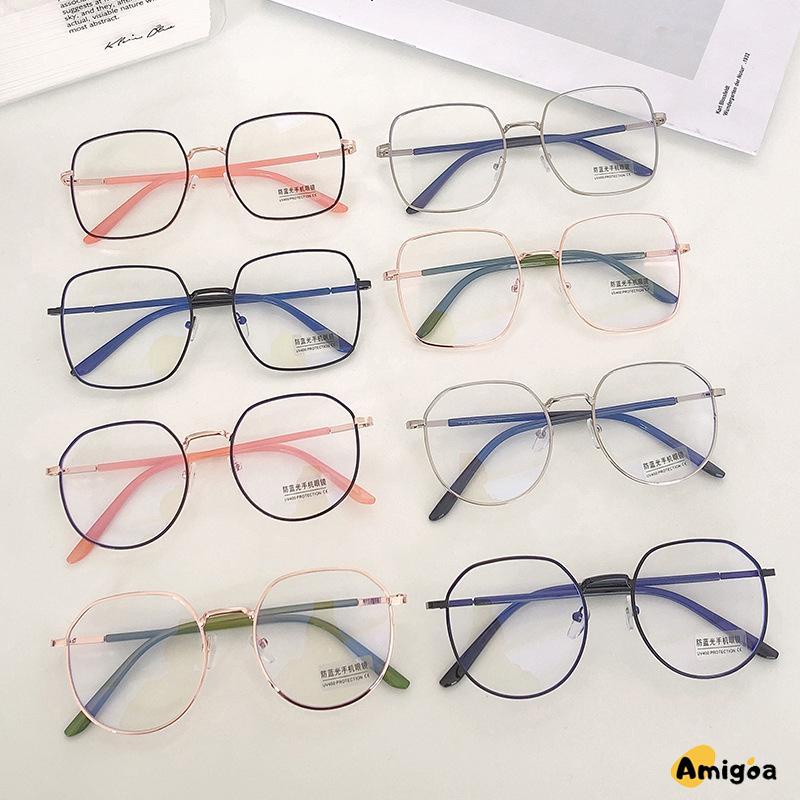 Kacamata Optik Anti blue Light Bahan Metal Gaya Retro Untuk Unisex - AG2