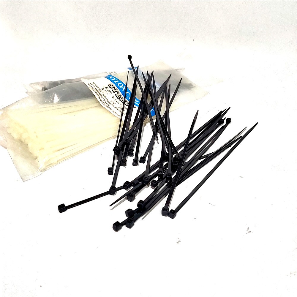 KABEL TIS 2.5 MM x 15 CM CABLE TIES PUTIH &amp; HITAM ISI 100 PCS