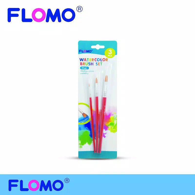 

Kuas Lukis Flomo Set Flat 3pcs